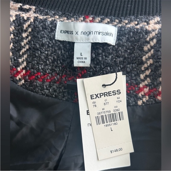 NWT Express plaid bomber jacket Large - Picture 2 of 3
